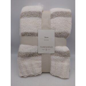 Threshold Throw 50 X 60" White/ Beige Stripe